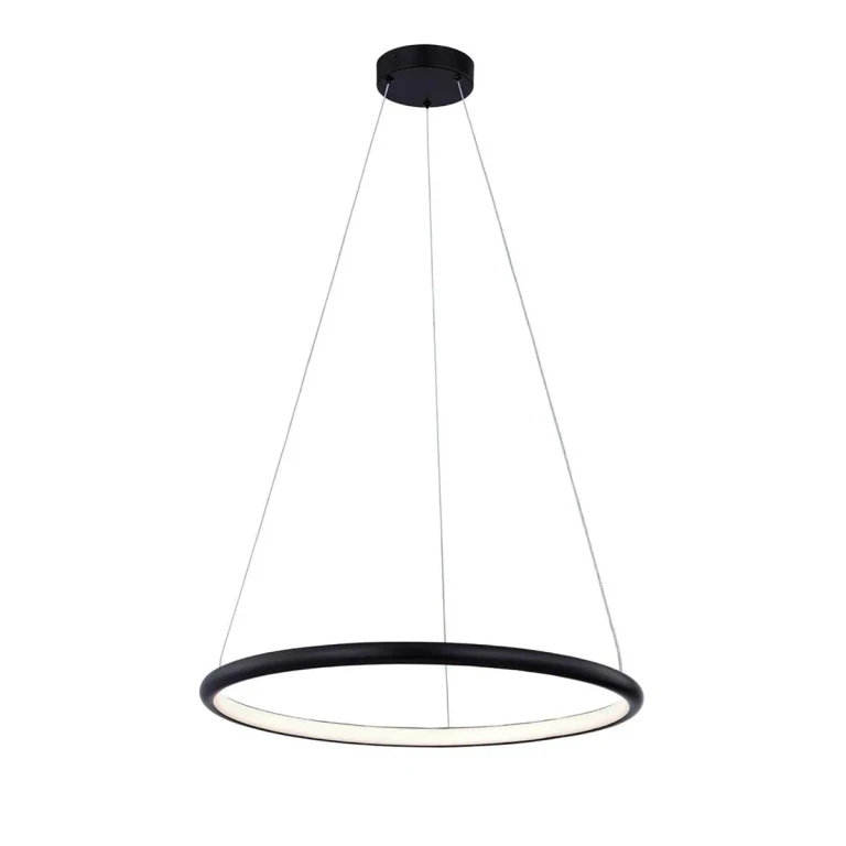 Matte Black LED Pendant from the Circola Collection