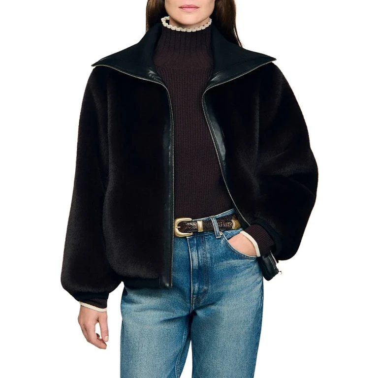 Sandro Blake Faux Fur Coat