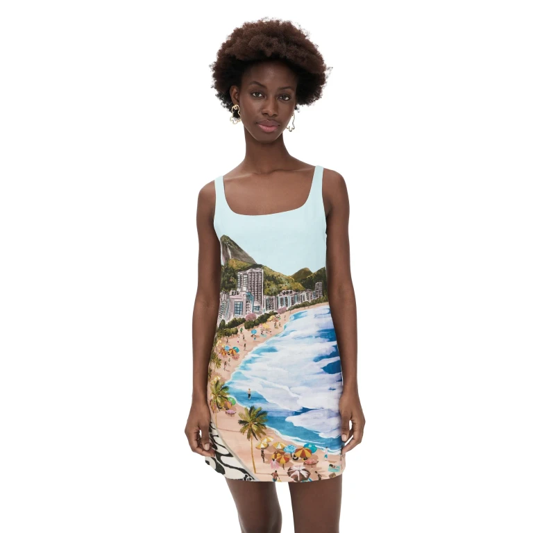 FARM Rio Copacabana Beach Mini Dress Copacabana Beach Multicolor M