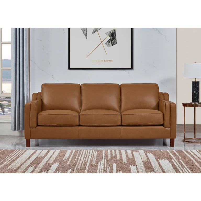 Ballari Cognac Brown Leather Sofa