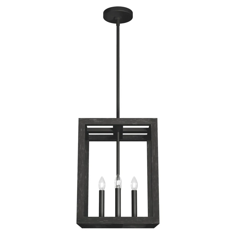 Hunter Squire Manor 4-Light Pendant in Matte Black