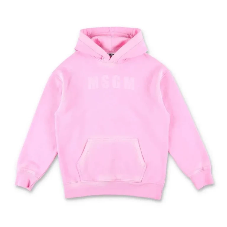 Msgm Classic Hood Cotton Sweatshirt, Size 6