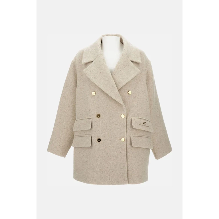Elisabetta Franchi Manteau Court - Beige