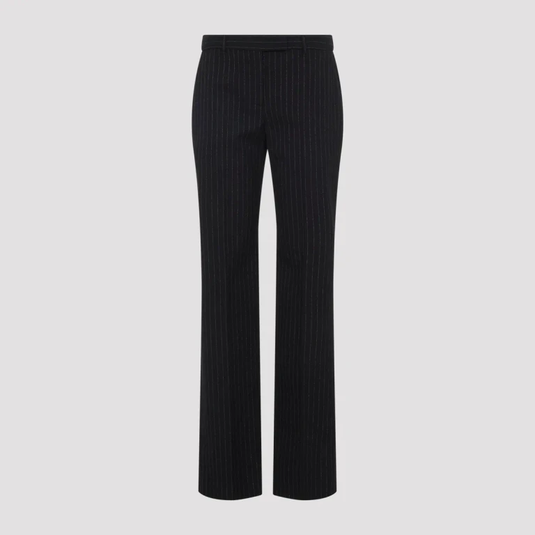 Pantalon Alexander McQueen à rayures et fils métallisés