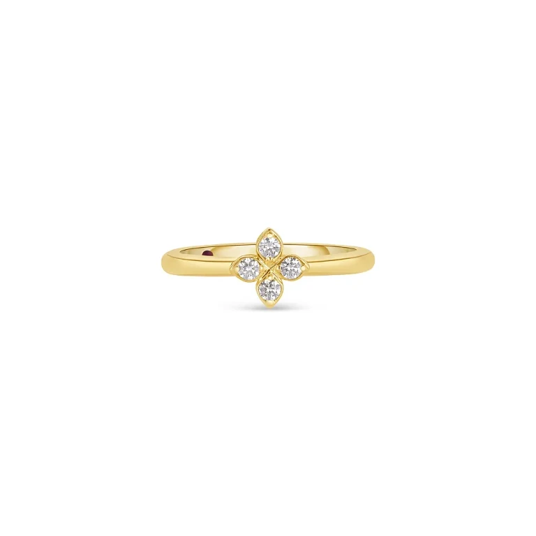 Roberto Coin 18K Yellow Gold Love in Verona Diamond Flower Ring
