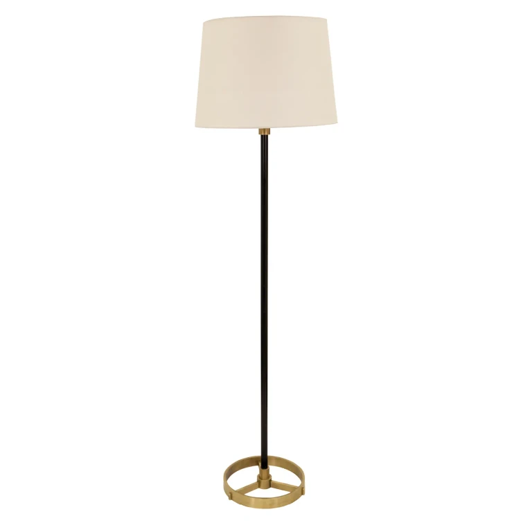 House of Troy Morgan 62" Floor Lamp in Black with Antique Brass