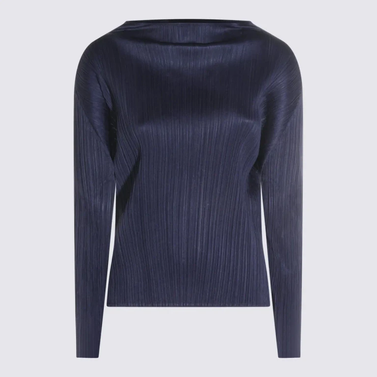 Pleats Please Issey Miyake Dark Navy Pleated Top