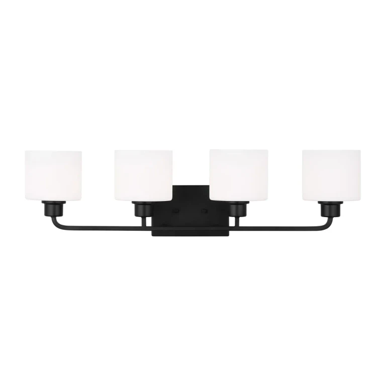 Canfield 4-Light Bathroom Vanity Light in Midnight Black