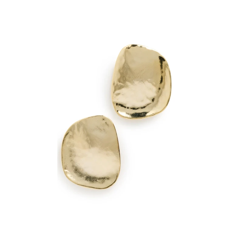 Kenneth Jay Lane Gold Hammered Dapped Disc Earrings Gold One Size