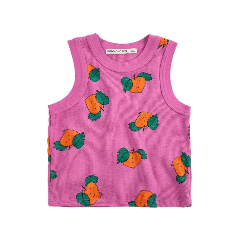 BOBO CHOSES 'Tangerine' ribbed T-shirt Kids 6M