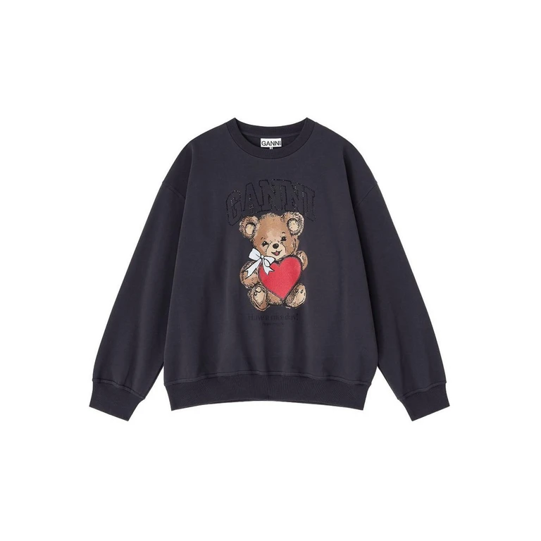 Ganni Pull Col Rond - Noir