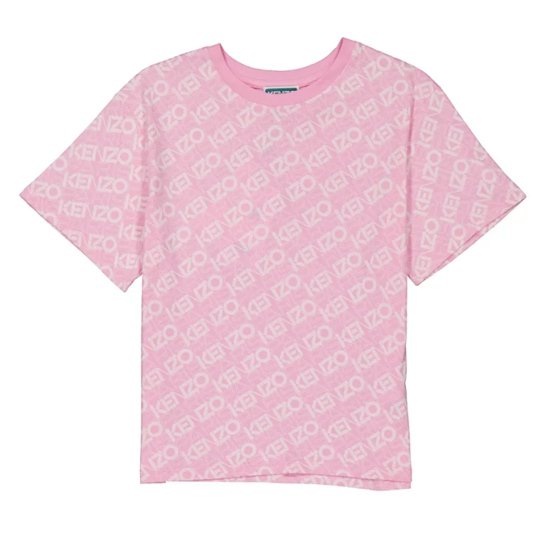 Kenzo Kids Monogram Short Sleeve Cotton Shirt