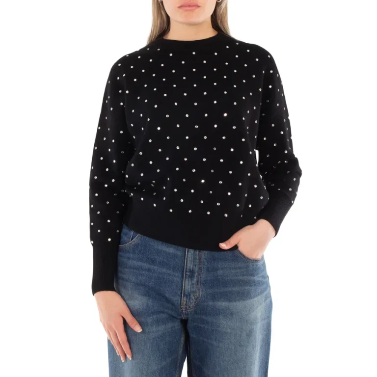 Paco Rabanne Crystal-Embellished Wool Sweater, Size X-Small