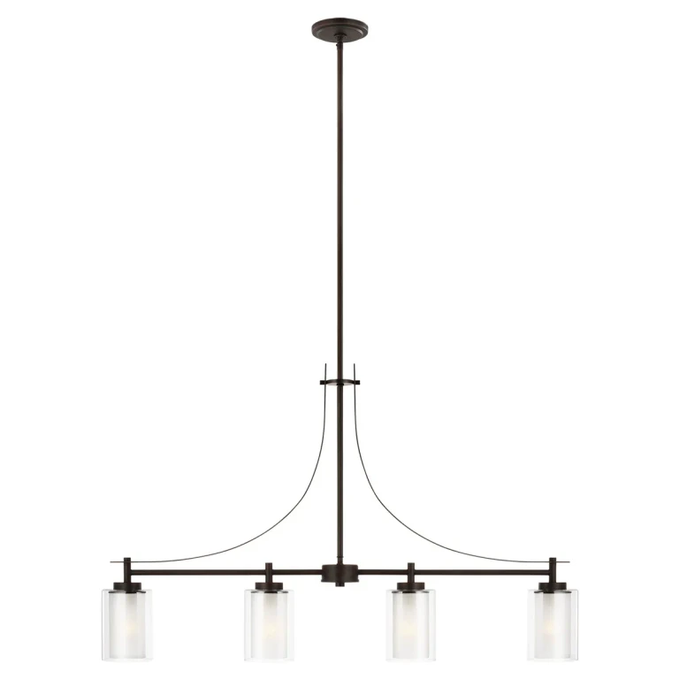 Bronze Four Light Island Pendant from the Elmwood Park Collection