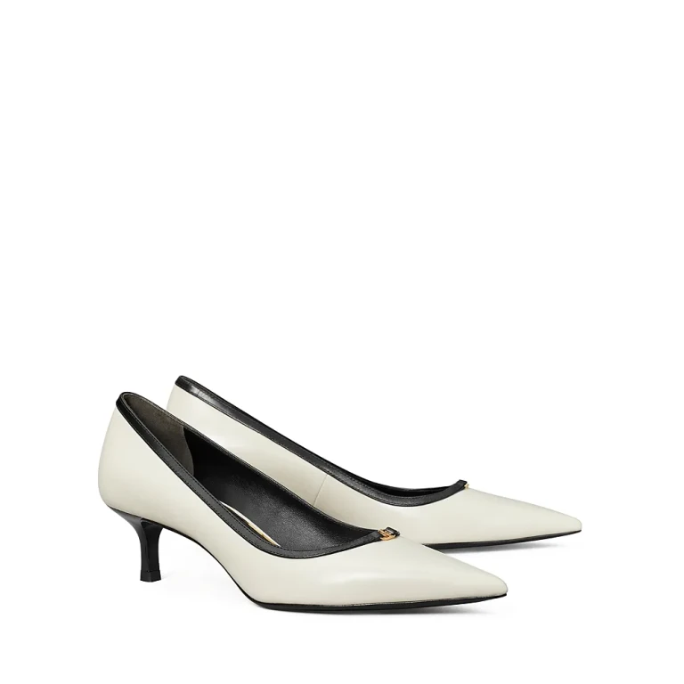 Tory Burch Donna Double T Buckle Kitten Pumps