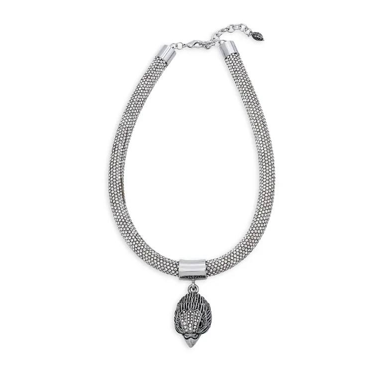 Kurt Geiger London Shimmer Mesh Rope Eagle Collar Necklace, 16