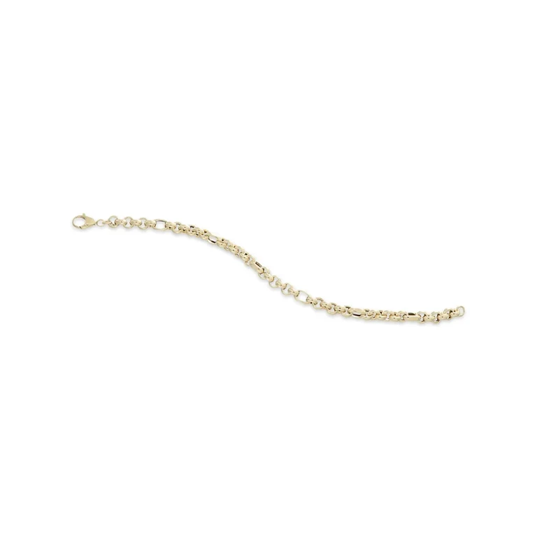 Rolo Figaro Chain Link Bracelet in 14K Yellow Gold