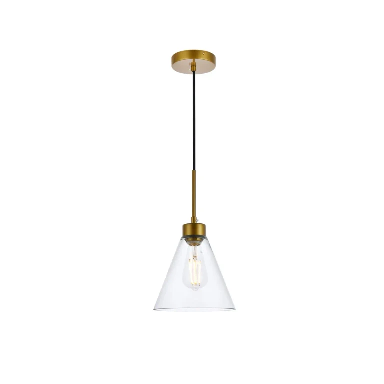 Brass One Light Pendant from the Mera Collection