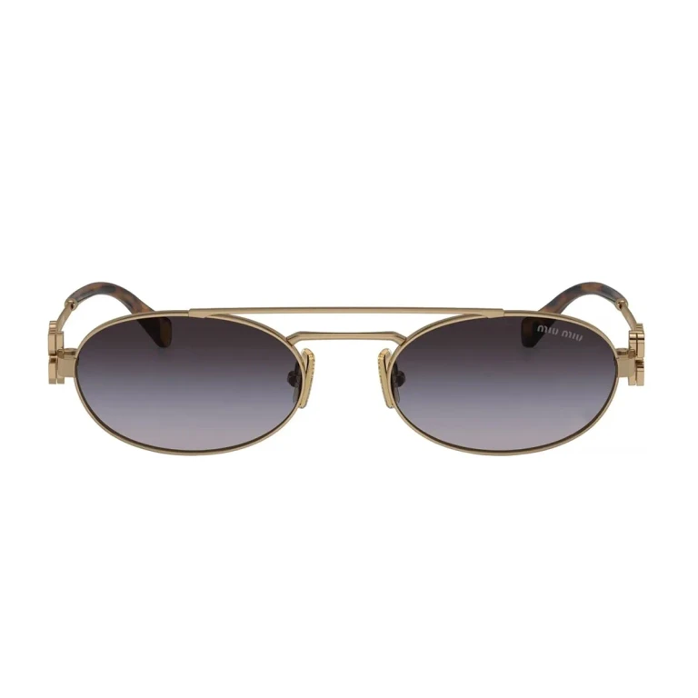 Miu Miu 0mu 54zs Miu Logo 7oe5d1 Gold Sunglasses