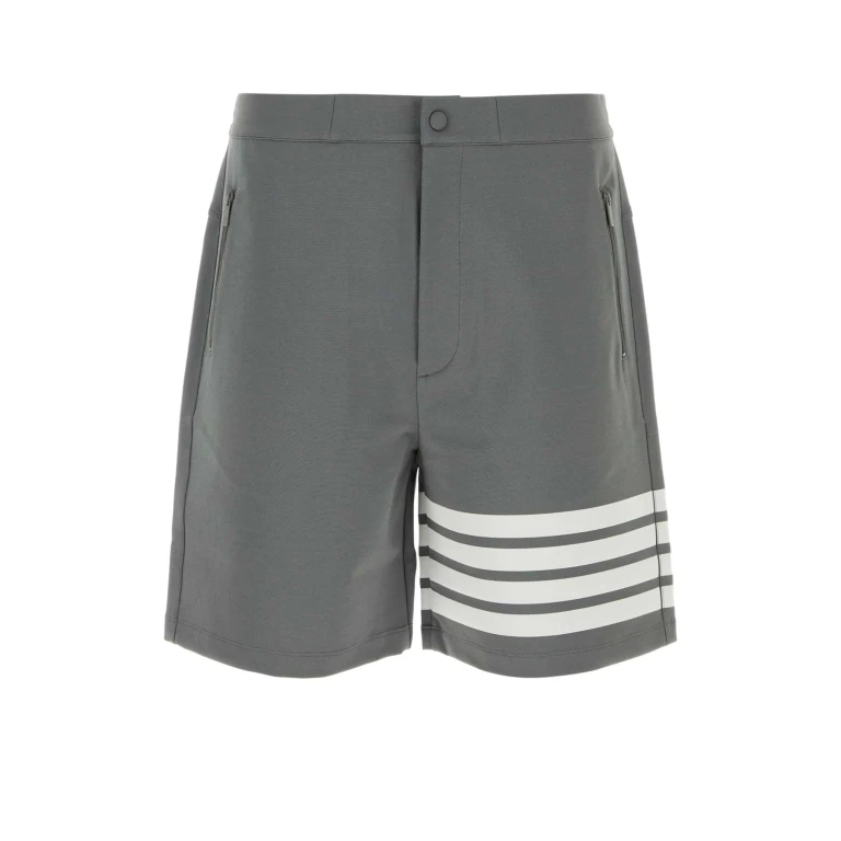 Thom Browne Grey Stretch Jersey Bermuda Shorts