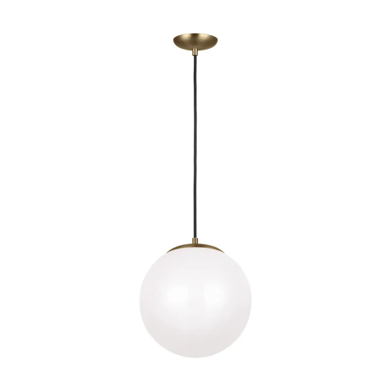 Leo - Hanging Globe LED Pendant Light in Satin Brass