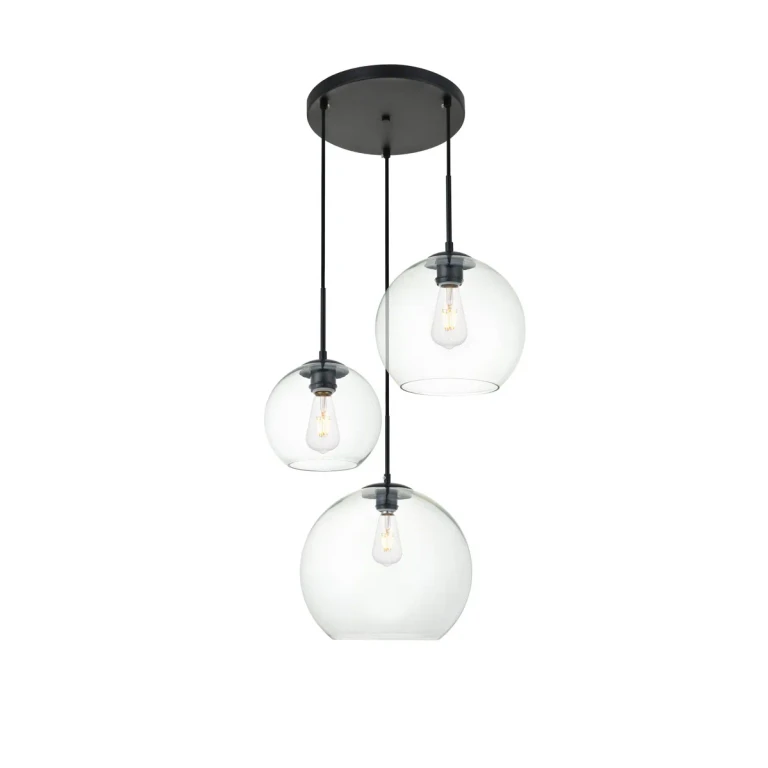 Black Three Light Pendant from the BAXTER Collection