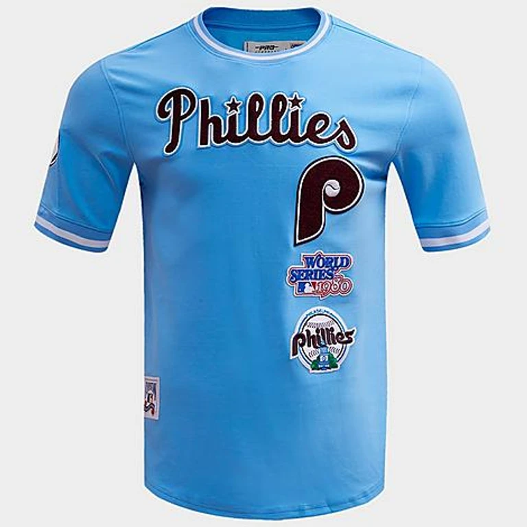 Pro Standard Men's Philadelphia Phillies MLB Retro Classics T-Shirt in University Blue Size: Small