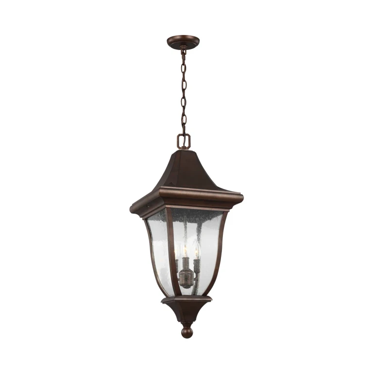 Patina Bronze Three Light Outdoor Pendant from the Oakmont Collection
