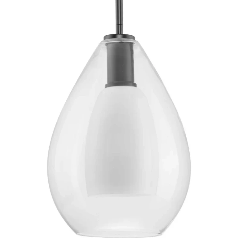 Matte Black One Light Pendant from the Carillon Collection