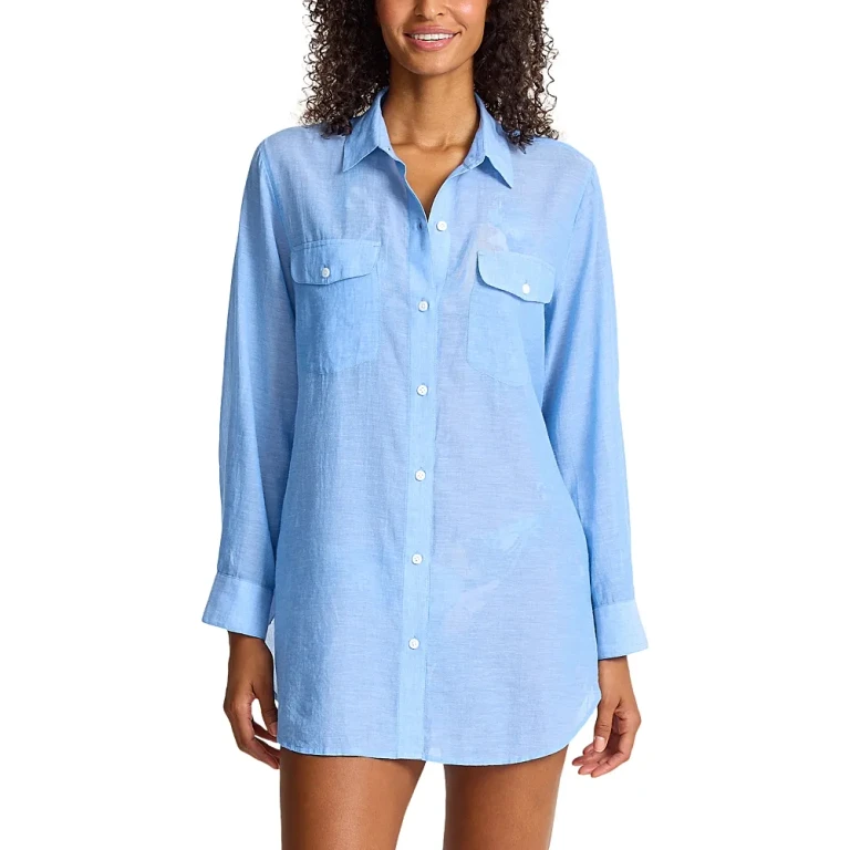 Tommy Bahama Relaxed Boyfriend Shirt Swim Cover-Up