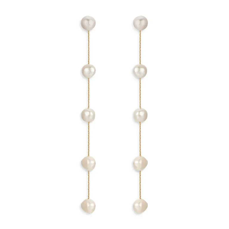 Ettika Cultured Freshwater Pearl Delicate Drop Earrings