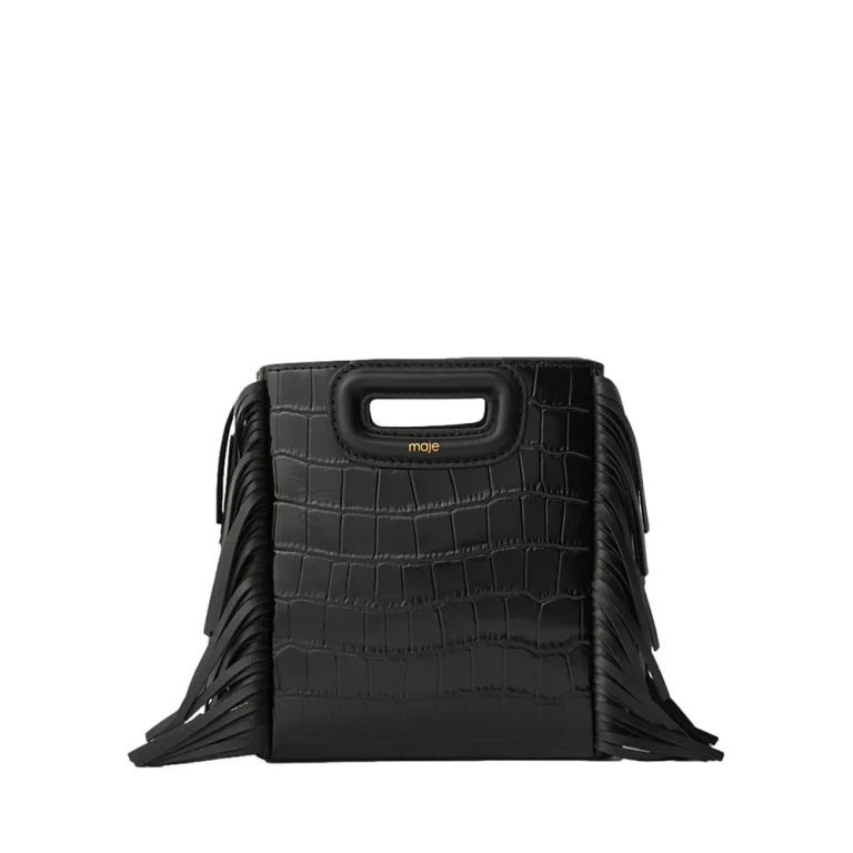 Maje M Fringe Leather Mini Bag