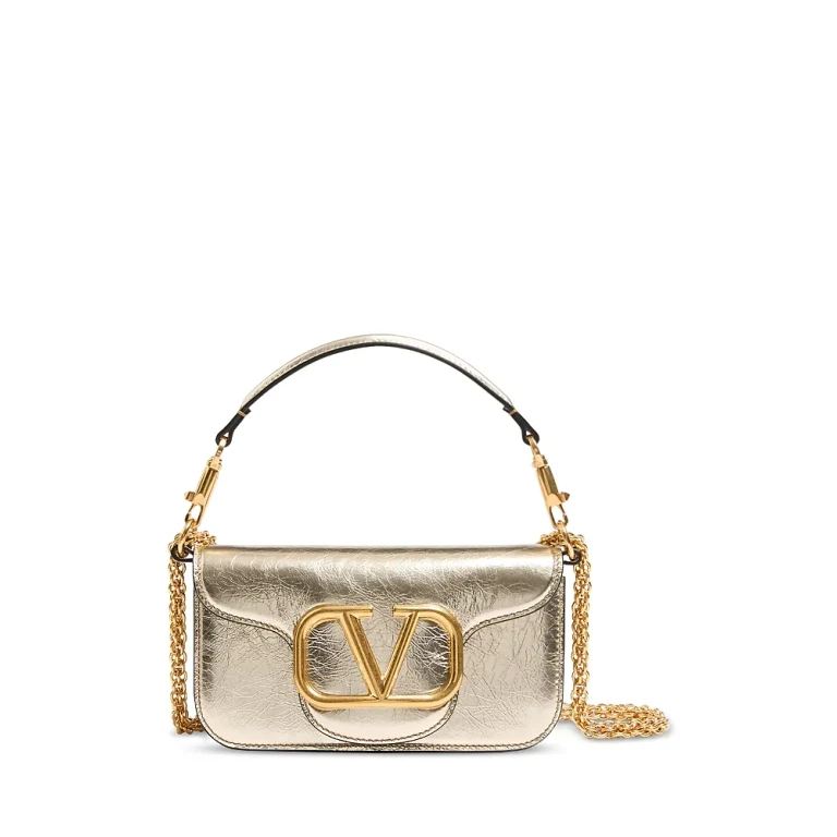 Valentino Garavani Loco Small Metallic VLogo Shoulder Bag