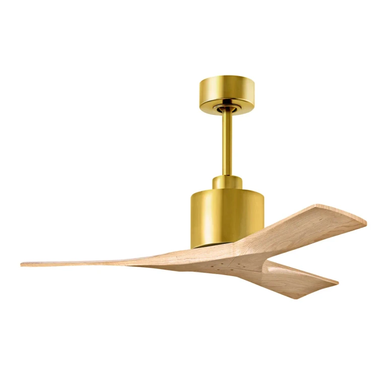 Nan 6-Speed DC 42 Ceiling Fan in Brushed Brass with Light Maple Tone blades