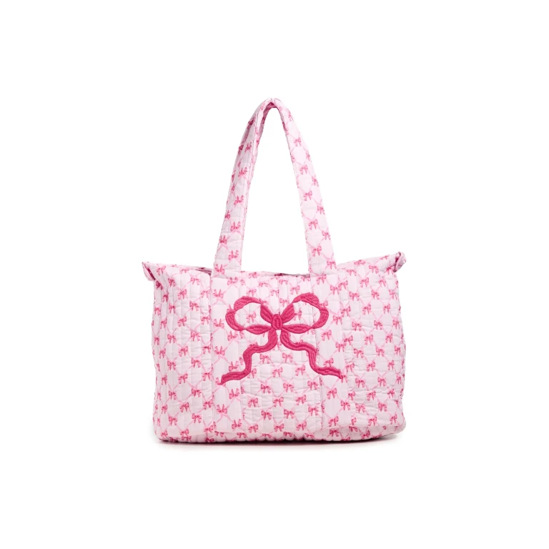 LoveShackFancy Aja Weekender Peppermint Pink One Size