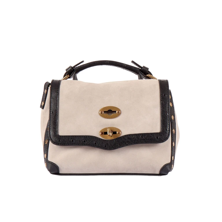 Zanellato Srl POSTINA ZASHMERE� & CACTUS SIZE S COLOR GREY SASSO CORTO Beige Lamb Skin Internal Cotton Handbag - Women