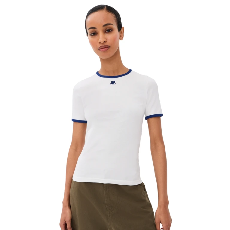 Courrèges Signature Contrast T-Shirt BLACK/HERITAGE WHITE M