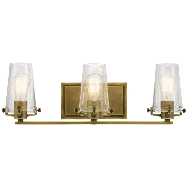 Natural Brass Three Light Bath from the Alton Collection