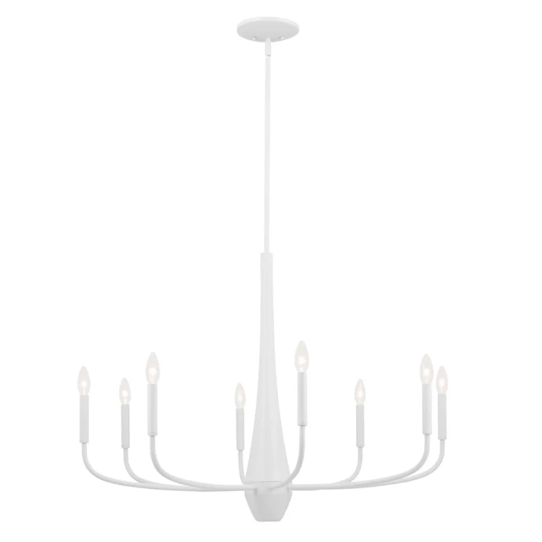 White Eight Light Chandelier from the Deela Collection