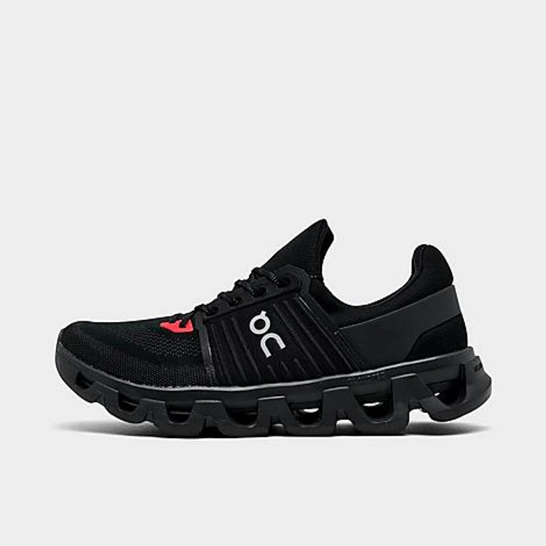On Men's Cloudswift 4 Running Shoes in Black/Red/Silver Size: 7.5