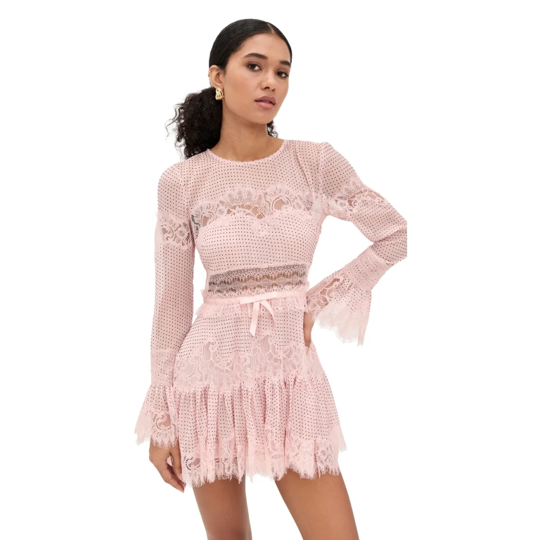 LoveShackFancy Sevilla Dress Pink Nude 10