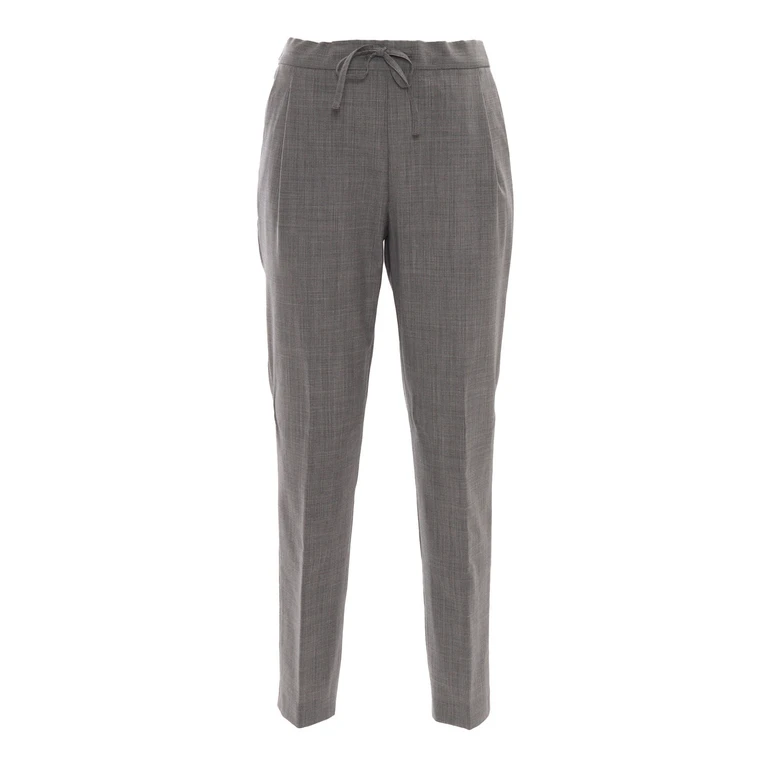Fabiana Filippi Bistretch Wool Pleated Jogging Trousers With Filo Diamante