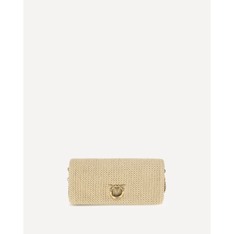 PINKO Love Bag click soft horizontal classic medium in raffia Female UNI