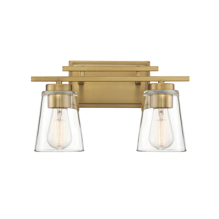 Savoy House Calhoun 2-Light Bathroom Vanity Light in Warm Brass - 8-1020-2-322