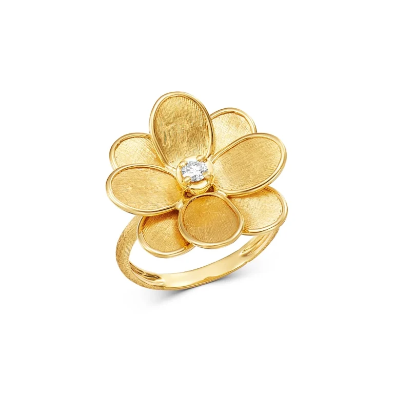 Marco Bicego 18K Yellow Gold Petali Diamond Flower Ring