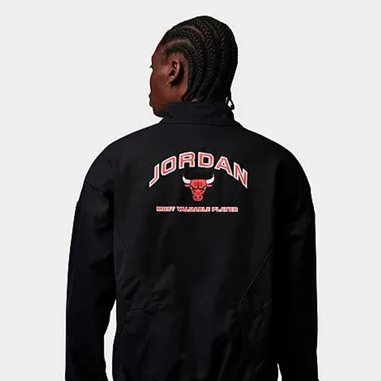 Nike Men's Jordan Flight Chicago Bulls NBA MVP Graphic Workwear Jacket in Black/White Size: Small