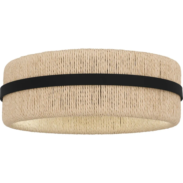 Matte Black Two Light Flush Mount from the Quoizel Flush Mount Collection