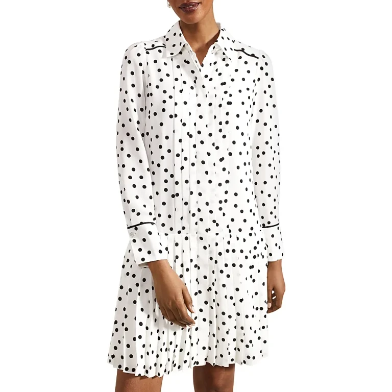Hobbs London Francesca Pleated Shirt Dress