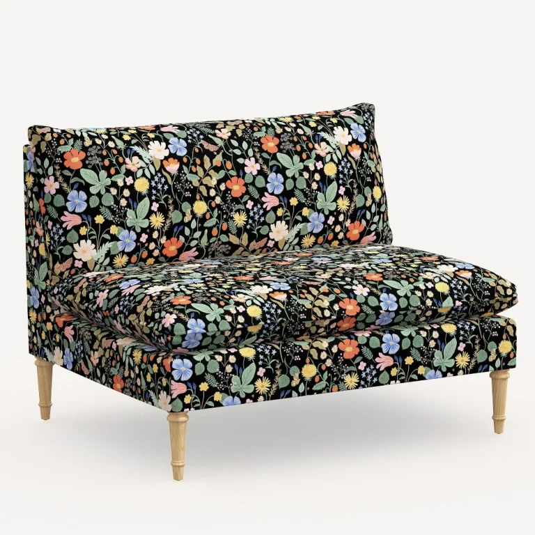 Louie Black Strawberry Fields Armless Loveseat