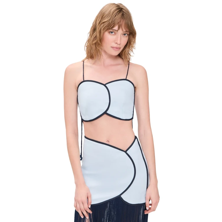 Azulu Aveiro Linen Top Ice Blue XXS